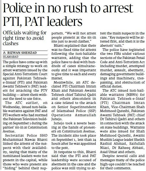 Minhaj-ul-Quran  Print Media Coverage Daily Express Tribune Front Page